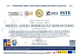 Muestra de certificado universitario internacional